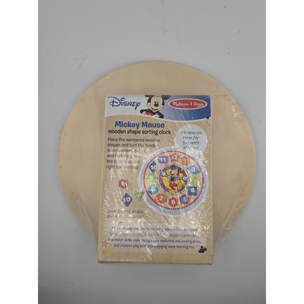 Melissa & Doug Disney Mickey Mouse Wooden Shape Sorting Clock Toy, Wood, Ages 3+ - Picture 2 of 4